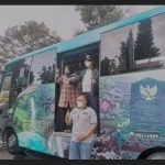 Bupati Banyumas Achmad Husein Ujicoba Bus Angkutan Wisata Gratis Rute Baturraden-Banyumas. Foto: Prokopim Banyumas