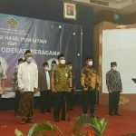 Pembacaan Deklarasi Moderasi Beragama dipimpin Kepala Balai Penelitian dan Pengembangan Agama Semarang (BLAS) Samidi
