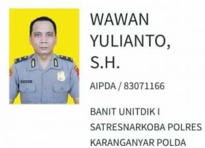 Almarhum Wawan Yulianto, Tangkap layar wa