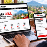 Ilustrasi warga mengakses formulir polling aspirasi warga Danaraja 2026 melalui website Opini Jateng menggunakan laptop dan ponsel.