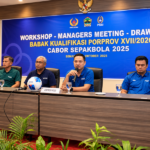 Ilustrasi rapat workshop dan managers meeting babak kualifikasi cabang sepak bola Porprov XVII Jawa Tengah 2026.