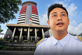 Ilustrasi gedung KPK dan Bupati Klaten Hamenang Wajar Ismoyo dalam pemberitaan OTT KP