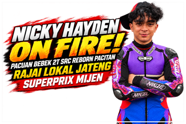 Nicky Hayden bersama SRC Reborn Pacitan usai menjuarai kelas Bebek 2T STD 125cc Lokal Jateng di Final Superprix Mijen 2026.